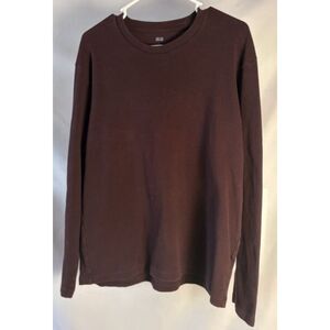 Uniqlo Women's Long Sleeve Crew Neck TShirt Wine / Burgundy / Deep Purple Size L